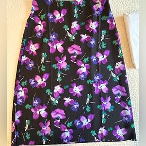 Floral Black and Purple Skirt
